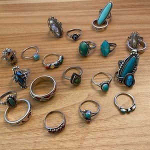 Vintage 925 sterling silver native American rings!!!